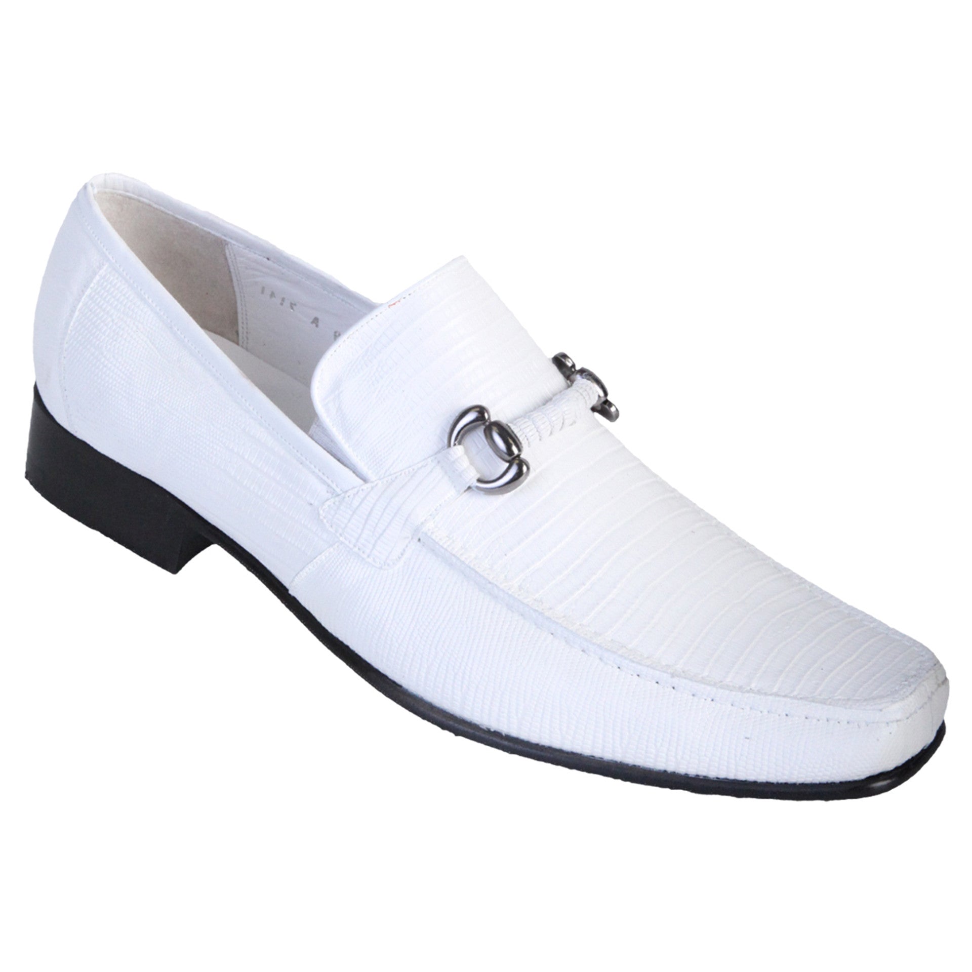 Los Altos White Genuine Teju Lizard Skin Slip-On Loafers