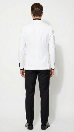 White Double Breasted Blazer Tuxedo Dinner Jacket