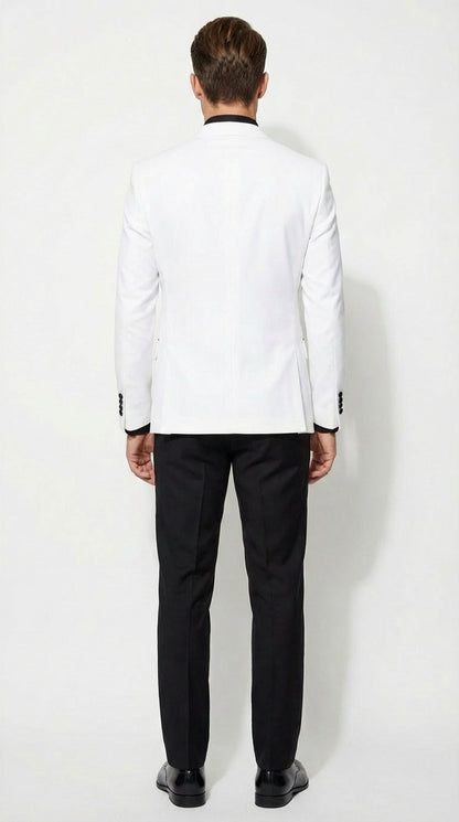 White Double Breasted Blazer Tuxedo Dinner Jacket