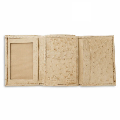 Ferrini Full Quill Ostrich Trifold Winter White 2 AATF-WW  - from alligatorwarehouse.com