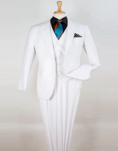 Pleated Suit - Mens Suits With Pleated Pant -  Regular Fit Suit - Classic Fit White Suit 1   - from alligatorwarehouse.com