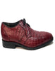 Los Altos Wine Burgundy All-Over Crocodile Lace Up Dress Shoes 2   - from alligatorwarehouse.com