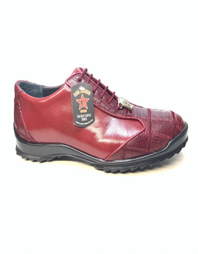 Los Altos Wine Red Ostrich Leg Lace Up Sneakers 2   - from alligatorwarehouse.com