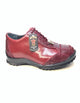 Los Altos Wine Red Ostrich Leg Lace Up Sneakers