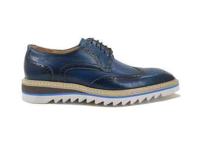 Wing-tip Blucher style Oxford with ligtweight sole 2 KS550-07NAVY75  - from alligatorwarehouse.com