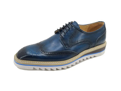 Wing-tip Blucher style Oxford with ligtweight sole 4 KS550-07NAVY75  - from alligatorwarehouse.com