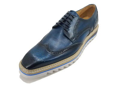 Wing-tip Blucher style Oxford with ligtweight sole 5 KS550-07NAVY75  - from alligatorwarehouse.com