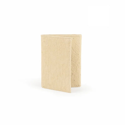 Ferrini Smooth Ostrich Trifold Winter White 3   - from alligatorwarehouse.com