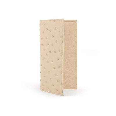 Ferrini Full Quill Ostrich Checkbook Winter White 2 AACK-WW  - from alligatorwarehouse.com