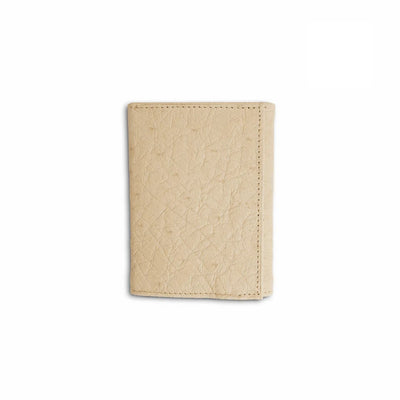 Ferrini Smooth Ostrich Trifold Winter White 1   - from alligatorwarehouse.com