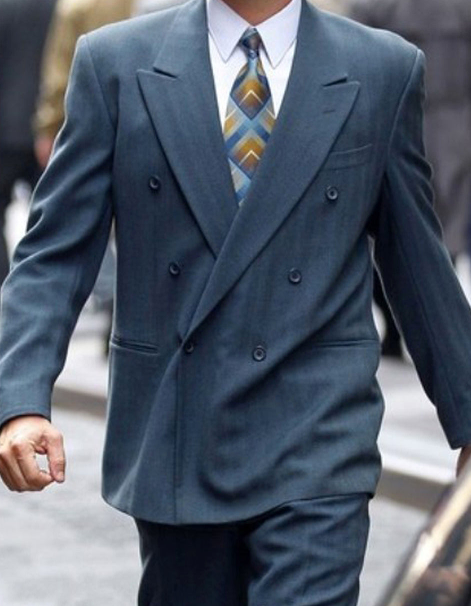 Mens Double Breasted Charcoal Wolf of Wall Street Suit 1 3B-7333  - from alligatorwarehouse.com