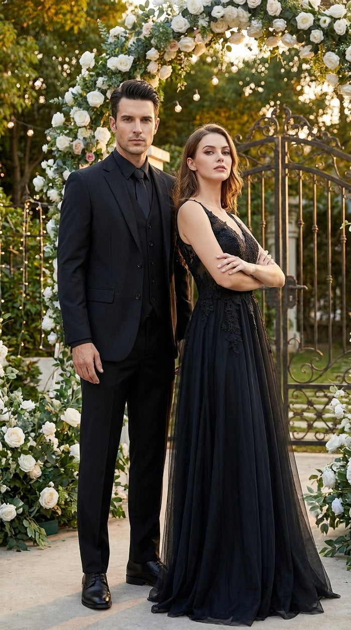 Men’s John Wick Inspired Black Vested Suit, Formal 3 Piece Wedding Business Dress Suit