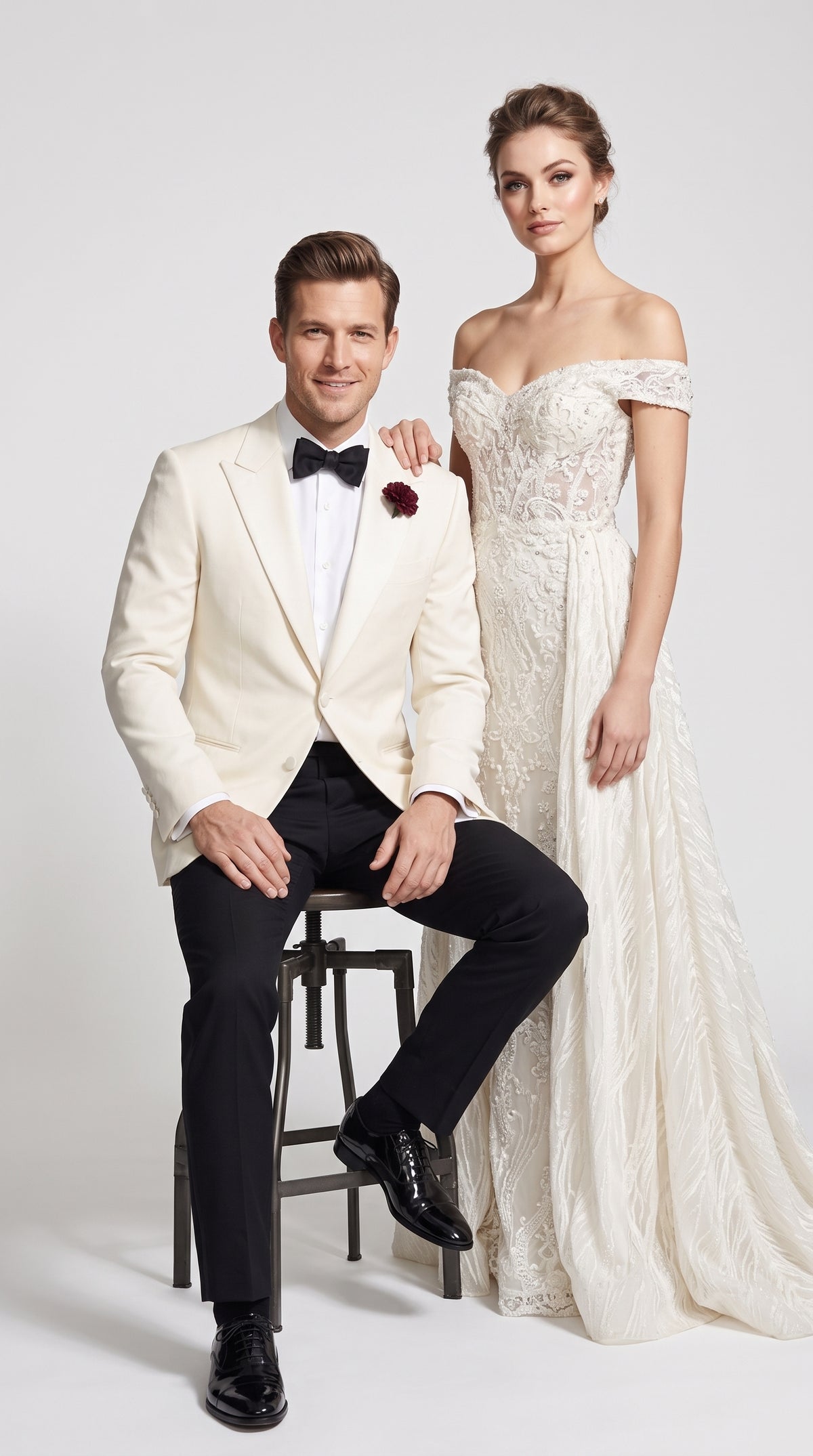 Men’s 007 Inspired White Tuxedo Jacket, James Bond Style Formal Dinner Jacket for Weddings and Prom