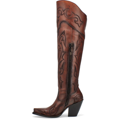 Dan Post Women’s Seductress Chestnut 20 Snip Toe Zipper Boot 5 DP3285_6_M  - from alligatorwarehouse.com