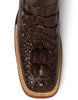 Ferrini Women's Rancher Square Toe Boots Crocodile Print - Chocolate and White 6 90493-09-075-B  - from alligatorwarehouse.com
