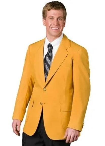 Executive Apparel Ultralux Men’s Gold Blazer Jacket, Formal Sport Coat for Weddings Prom and Parties