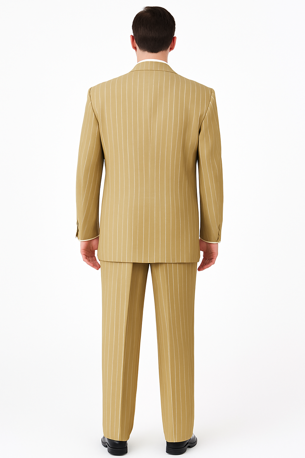 Modern Beige Pinstripe 3-Piece Suit – Office & Party Wear