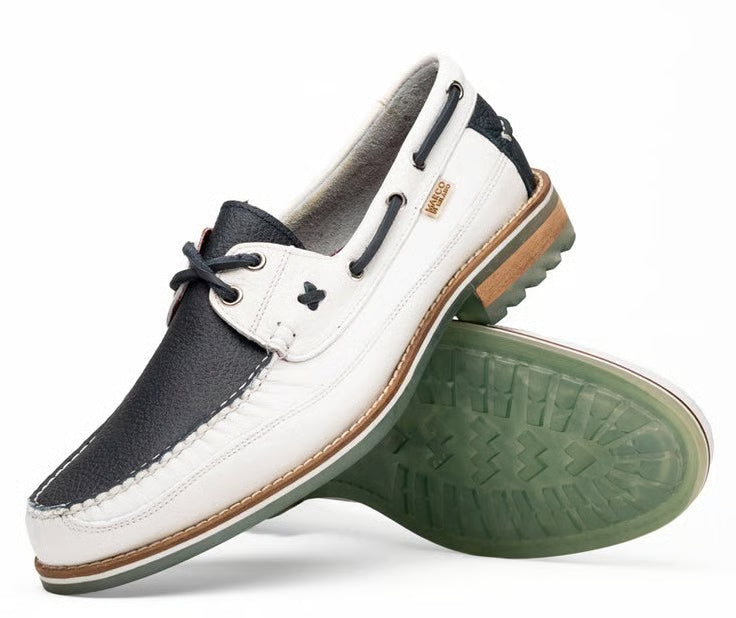 Marco Di Milano Amalfi Navy / White Premium Calf Leather Boat Shoes - view 1