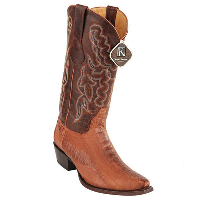 King Exotic Men's Ostrich Leg Grasso Western Snip Toe Boots 2 -01  - from alligatorwarehouse.com