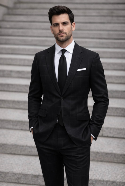 statement-men-s-2-piece-100-wool-modern-fit-suit-sharp-windowpane-pattern