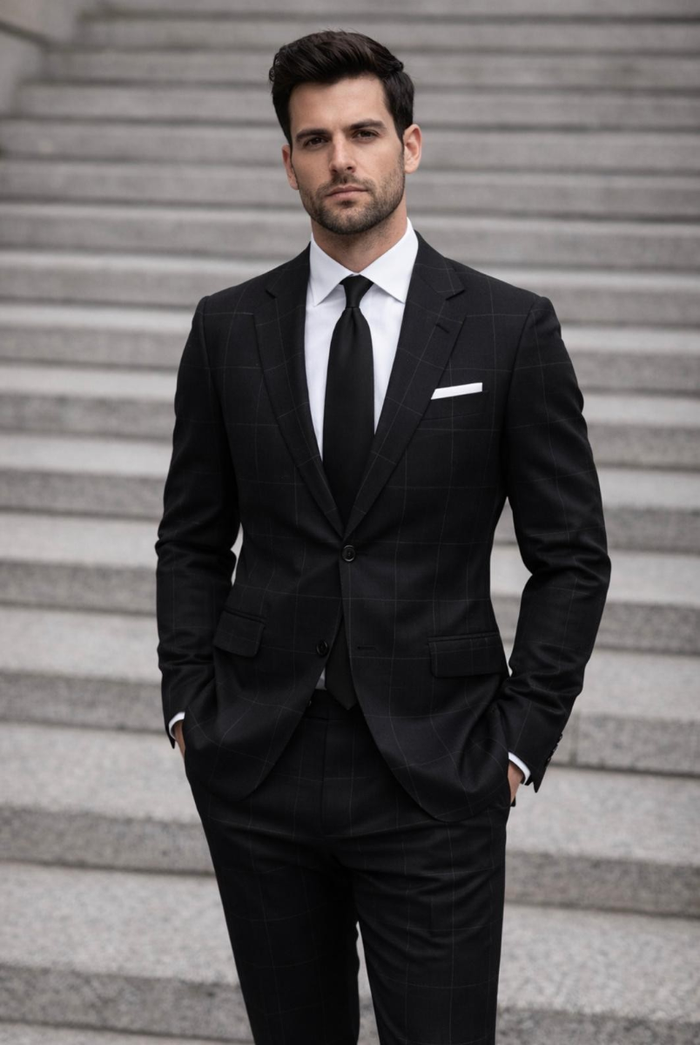 statement-men-s-2-piece-100-wool-modern-fit-suit-sharp-windowpane-pattern