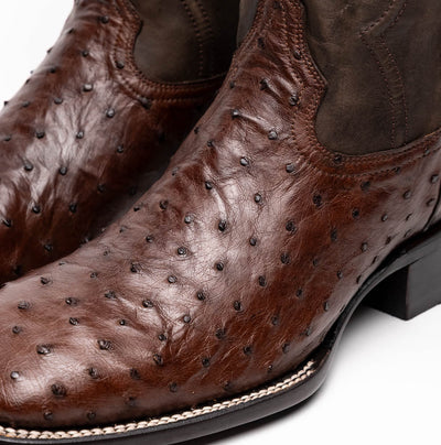 Marco Di Milano Alabama Kango Tabac Ostrich Quill Square Toe Cowboy Boots 4   - from alligatorwarehouse.com