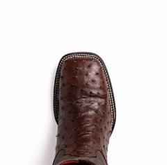 Marco Di Milano Alabama Kango Tabac Ostrich Quill Square Toe Cowboy Boots