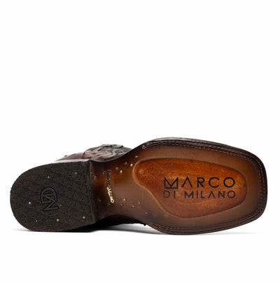Marco Di Milano Alabama Kango Tabac Ostrich Quill Square Toe Cowboy Boots 6   - from alligatorwarehouse.com