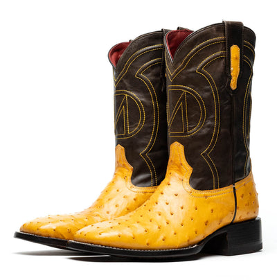 Marco Di Milano Alabama Buttercup Ostrich Quill Square Toe Cowboy Boots 2   - from alligatorwarehouse.com