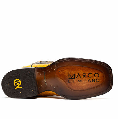 Marco Di Milano Alabama Buttercup Ostrich Quill Square Toe Cowboy Boots 5   - from alligatorwarehouse.com