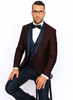 Burgundy ~ Plum And Dark Navy Blue Lapel Burgundy Suit Tuxedo Vested 3 Piece Suit Wedding / Prom / Party Suit 5 5V-2962  - from alligatorwarehouse.com