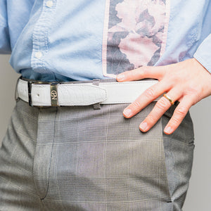 Marco Di Milano Alessio Belt White Leather Loafers