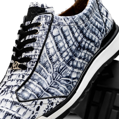 Marco Di Milano Alonzo Newspaper Genuine Caiman Crocodile Casual Sneakers 3 ALONZO_CAIMAN FUSCUS_NEWSPAPER_8  - from alligatorwarehouse.com