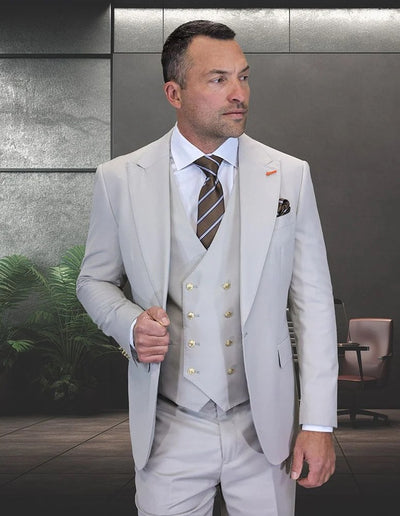 Statement Men's 3-Piece Fashion Suit – 100% Wool with Striking Bold Colors 1 AMIRI-ASH-34S  - from alligatorwarehouse.com