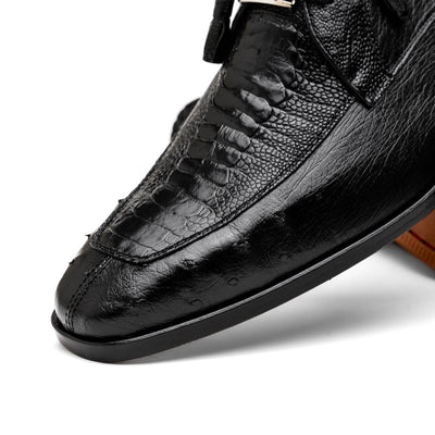 Marco Di Milano Andretti Black Ostrich Leg Shoes 5 ANDRETTI_OSTRICH-OSTRICH LEG_BLACK_8.5  - from alligatorwarehouse.com