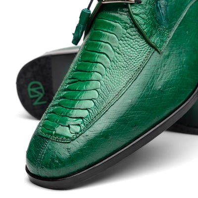 Marco Di Milano Andretti Green Lemon Ostrich Leg Dress Shoes 4 ANDRETTI_OSTRICH_GREEN LEMON_8  - from alligatorwarehouse.com