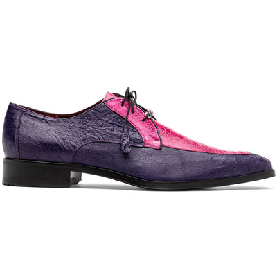 Marco Di Milano Andretti Pink / Purple Ostrich Leg Shoes 2 ANDRETTI_OSTRICH-OSTRICH LEG_PINK/PURPLE_8  - from alligatorwarehouse.com