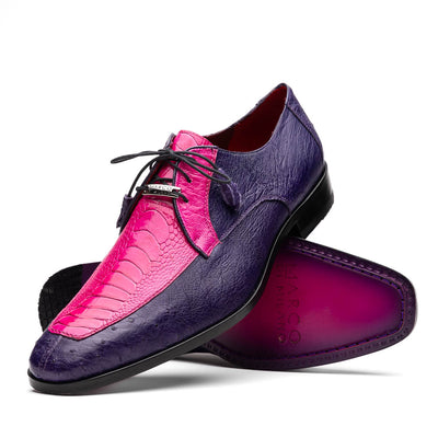Marco Di Milano Andretti Pink / Purple Ostrich Leg Shoes 1 ANDRETTI_OSTRICH-OSTRICH LEG_PINK/PURPLE_8  - from alligatorwarehouse.com