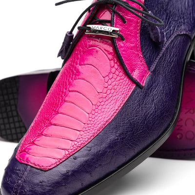 Marco Di Milano Andretti Pink / Purple Ostrich Leg Shoes 3 ANDRETTI_OSTRICH-OSTRICH LEG_PINK/PURPLE_8  - from alligatorwarehouse.com