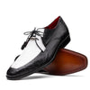 Marco Di Milano Andretti Black/White Ostrich Leg Shoes 2 ANDRETTI_OSTRICH-OSTRICH LEG_BLACK/WHITE_8  - from alligatorwarehouse.com