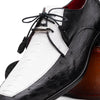 Marco Di Milano Andretti Black/White Ostrich Leg Shoes 3 ANDRETTI_OSTRICH-OSTRICH LEG_BLACK/WHITE_8  - from alligatorwarehouse.com