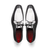 Marco Di Milano Andretti Black/White Ostrich Leg Shoes 5 ANDRETTI_OSTRICH-OSTRICH LEG_BLACK/WHITE_8  - from alligatorwarehouse.com