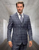 Statement Men's 3-Piece Modern Fit Suit – 100% Wool with Stylish Fashion Pattern 3 ANGEL-3-CHARCOAL-34S  - from alligatorwarehouse.com
