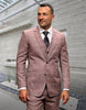 Statement Men's 3-Piece Modern Fit Suit – 100% Wool with Trendy Fashion Pattern 2 ANGEL-3-INDIGO-34S  - from alligatorwarehouse.com