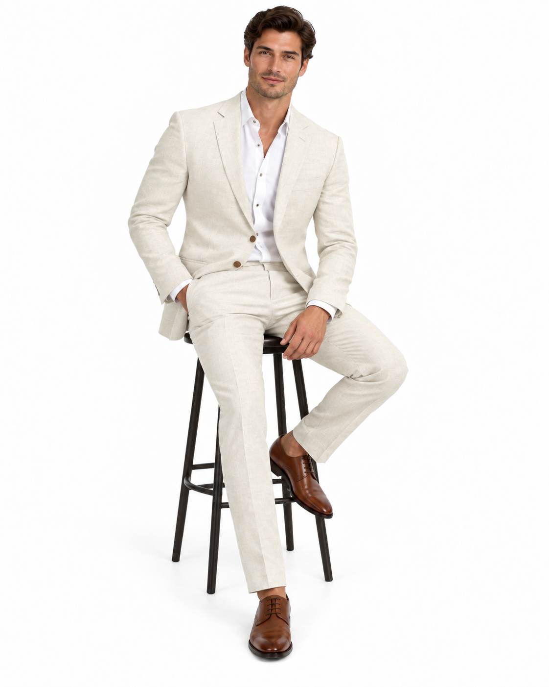 Anyone But You 2023 Glen Powell Natural Color Suit