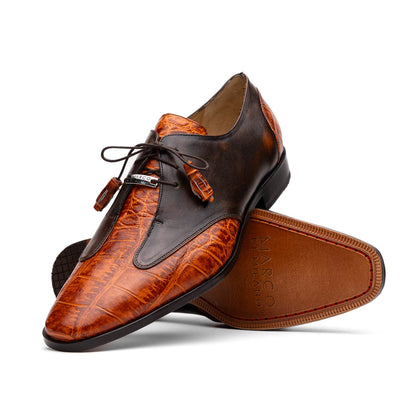 Marco Di Milano Anzio Brandy Alligator & Calfskin Derby 2 ANZIO_ALLIGATOR_BRANDY_8  - from alligatorwarehouse.com
