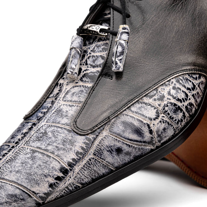 Marco Di Milano Anzio Newspaper Print Leather Oxford