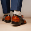Marco Di Milano Anzio Brandy Alligator & Calfskin Derby 7 ANZIO_ALLIGATOR_BRANDY_8  - from alligatorwarehouse.com
