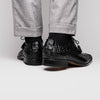 Marco Di Milano Apricena Caiman Crocodile Derby in Black 6 APRICENA_CAIMAN FUSCUS_BLACK_8  - from alligatorwarehouse.com