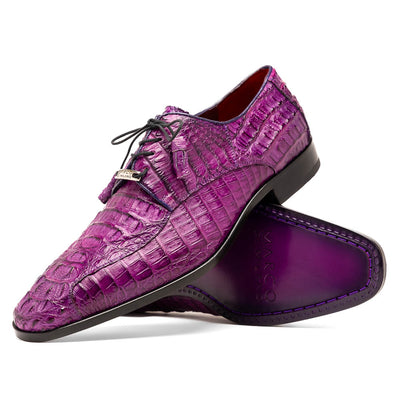 Marco Di Milano Apricena Caiman Crocodile Derby in Purple 2 APRICENA_CAIMAN FUSCUS_PURPLE_8  - from alligatorwarehouse.com